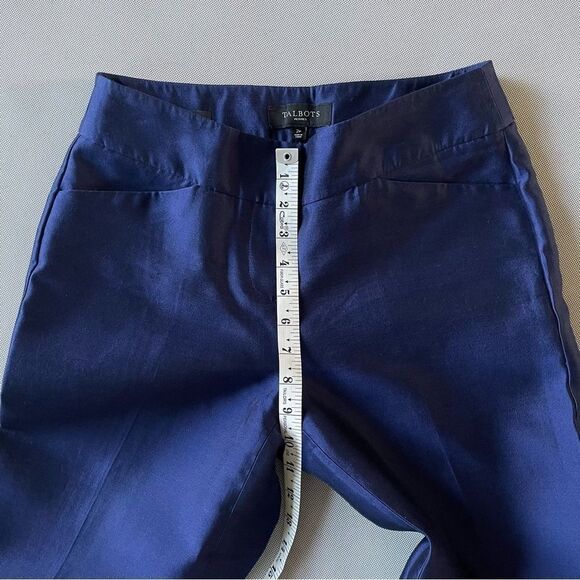 Talbots Royal Blue Silk Blend Cropped Dress Pants Women’s Size 2P - Picture 4 of 8